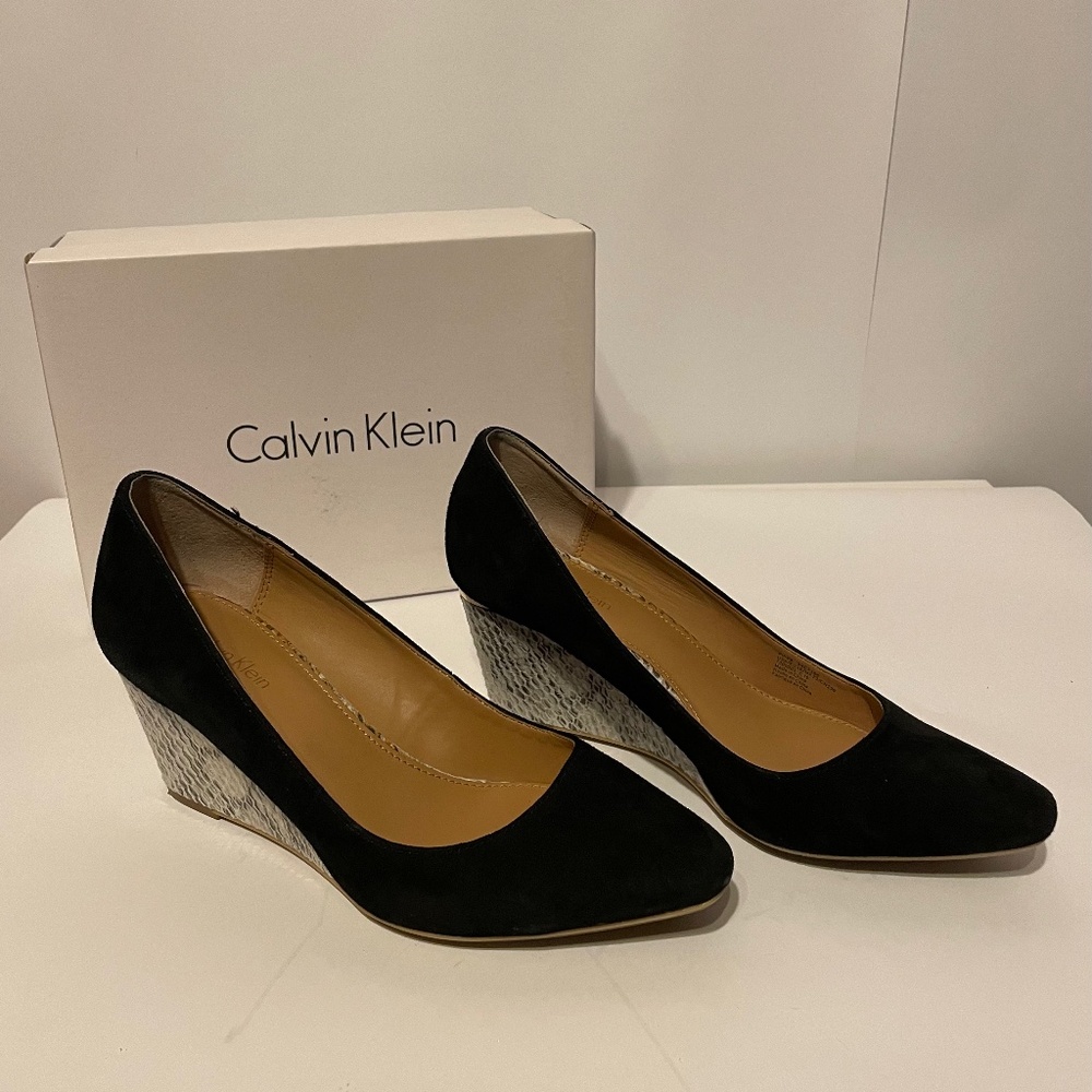 Calvin Klein black wedges